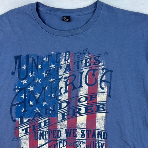 Anvil Men’s Short Sleeve Graphic T-shirt Blue Size 2XL - Picture 2 of 8